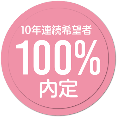 10年連続希望者100%内定