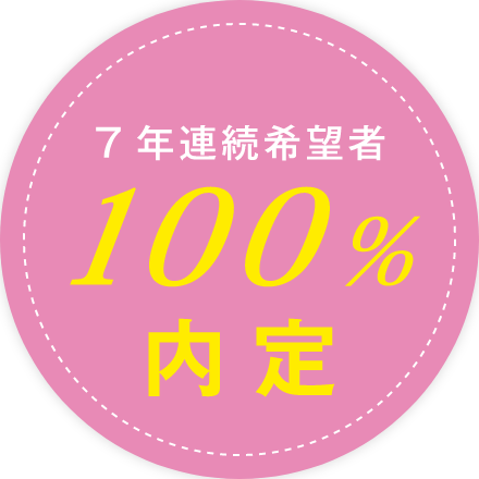 7年連続希望者100%内定
