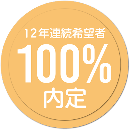 12年連続希望者100%内定