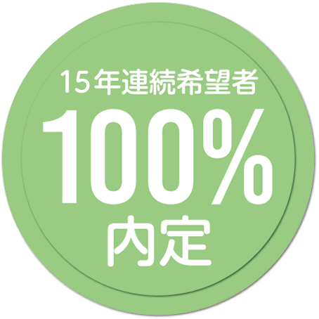 15年連続希望者100%内定
