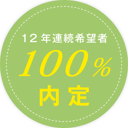 12年連続希望者100%内定