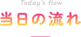 Today's flow 当日の流れ