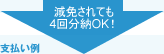 減免されても4回分納OK！