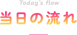 Today's flow 当日の流れ